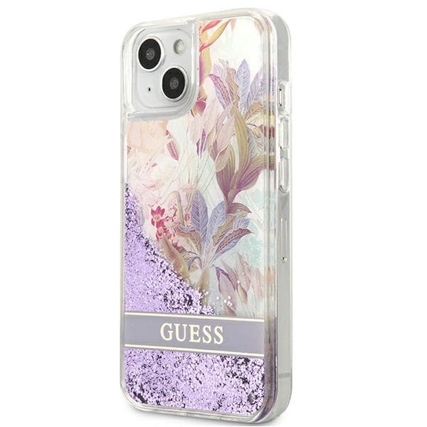 Guess Liquid Glitter Flower – Cover for iPhone 13 mini (Purple) 2
