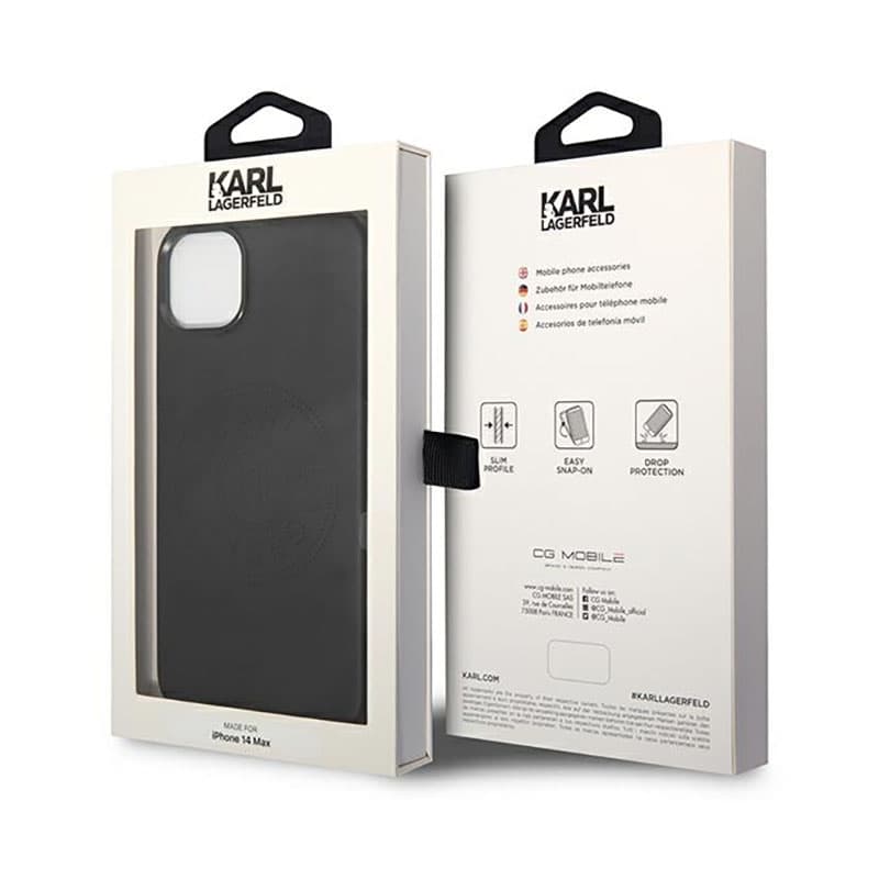 Karl Lagerfeld Leather Perforated Logo Casse - Case for iPhone 14 Plus (Black) 8