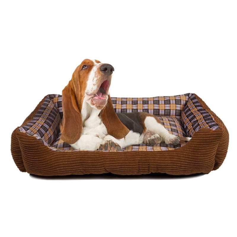 Soft bed sofa for a dog 75 x 58 x 19 cm size. L (brown) 3