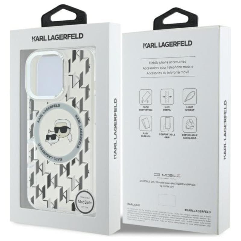 Karl Lagerfeld IML Monogram Karl & Choupette Head MagSafe - Case for iPhone 16 Pro (transparent) 8