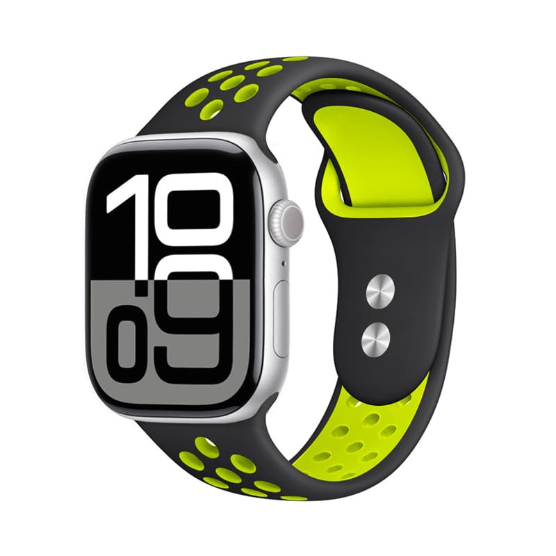Crong Duo Sport - Apple Watch Band 38/40/41/42 mm (Black/Lime) 4