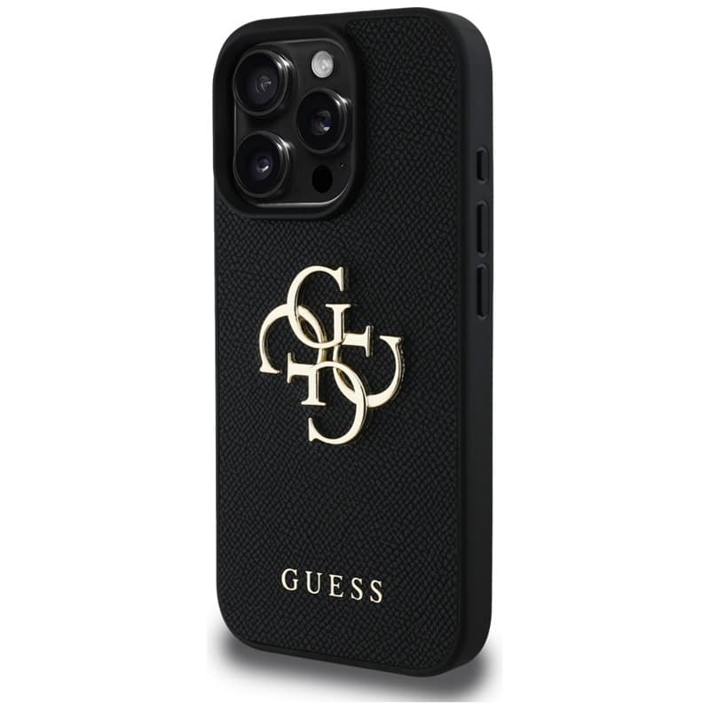 Guess Grained Big 4G Logo Small Classic Logo - Case for iPhone 16 Pro Max (black) 2