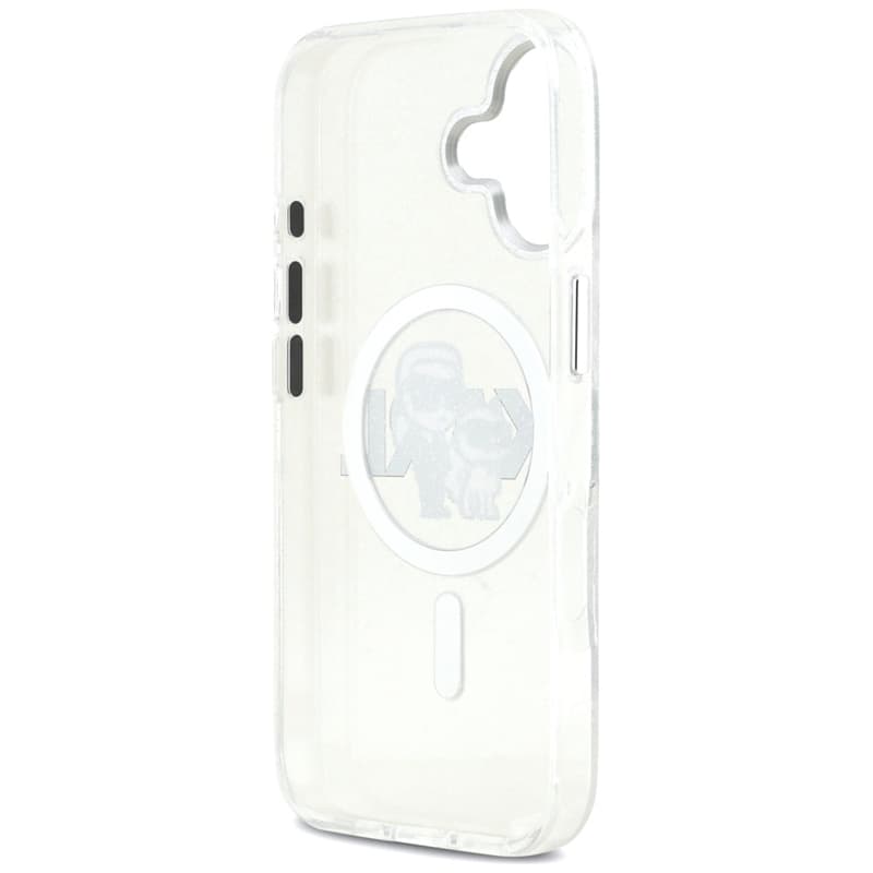 Karl Lagerfeld IML Glitter Karl & Choupette Sketch Logo MagSafe - Case for iPhone 17 (transparent) 7