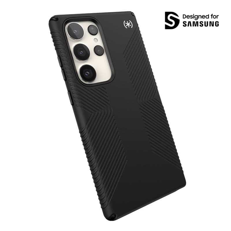 Speck Presidio2 Grip - Anti-slip case for Samsung Galaxy S23 Ultra (Black/Black/White)