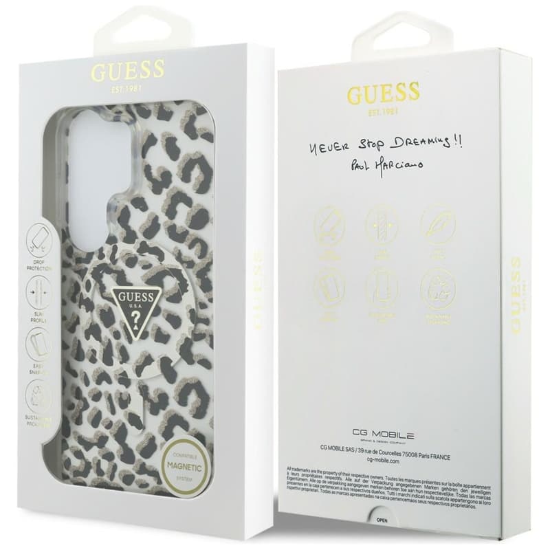 Guess IML Leopard Print Triangle MagSafe - Samsung Galaxy S26 Ultra Case (Black) 8