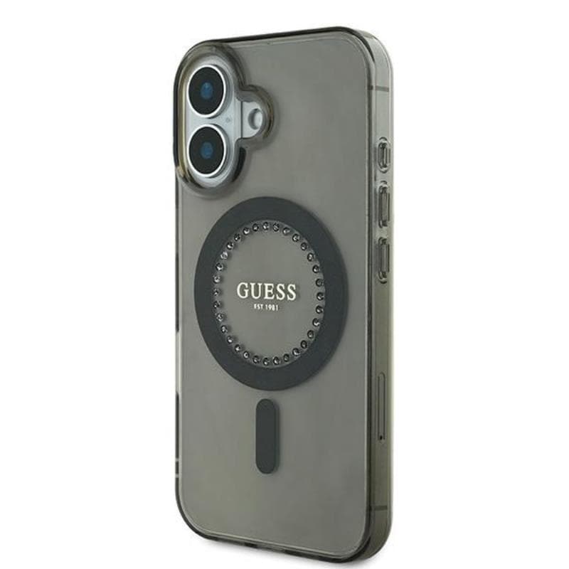 Guess IML Rhinestones MagSafe - Case for iPhone 16 Plus (Black) 2