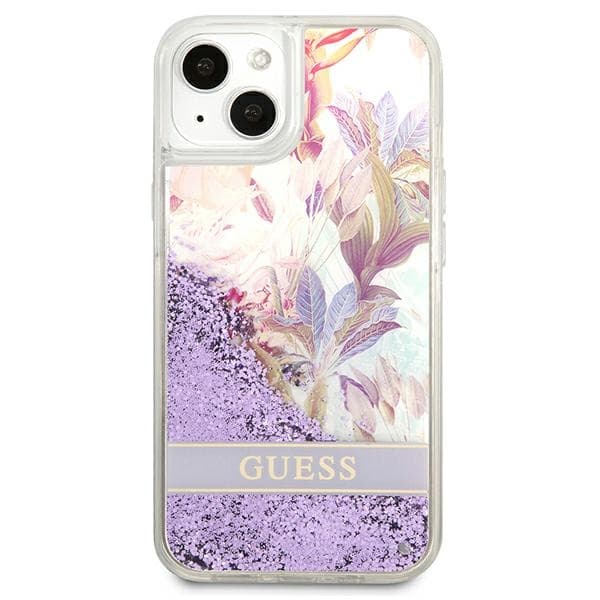 Guess Liquid Glitter Flower – Cover for iPhone 13 mini (Purple) 3