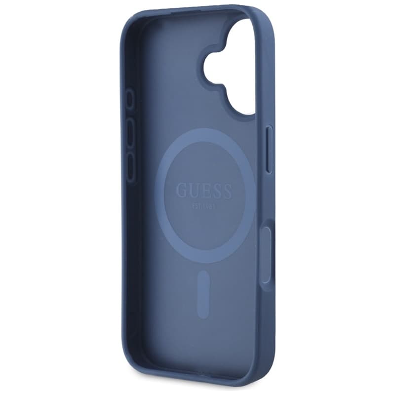 Guess Grained Printed Flower Pattern MagSafe - Case for iPhone 16 (blue) 7
