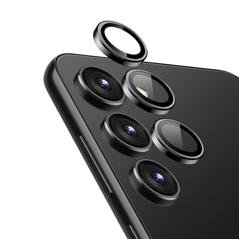 Crong Lens Ring - Tempered glass for the Samsung Galaxy S24+ camera lens (black)