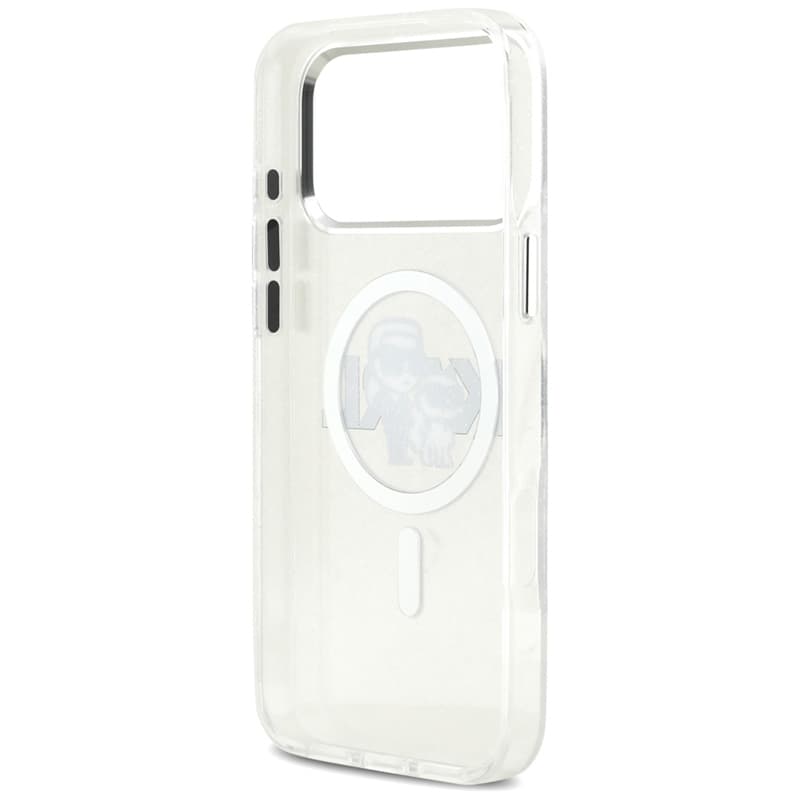 Karl Lagerfeld IML Glitter Karl & Choupette Sketch Logo MagSafe - Case for iPhone 17 Pro Max (transparent) 7