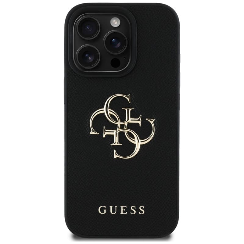 Guess Grained Big 4G Logo Small Classic Logo - Case for iPhone 16 Pro Max (black) 3