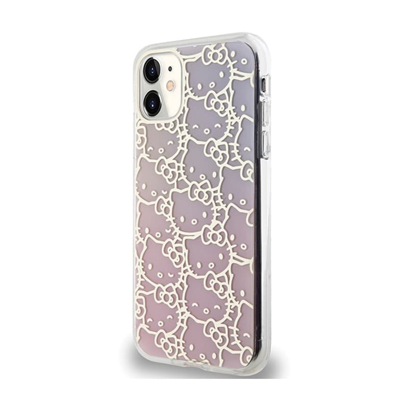Hello Kitty IML Gradient Electrop Crowded Kitty Head - iPhone 11 Case (pink) 2