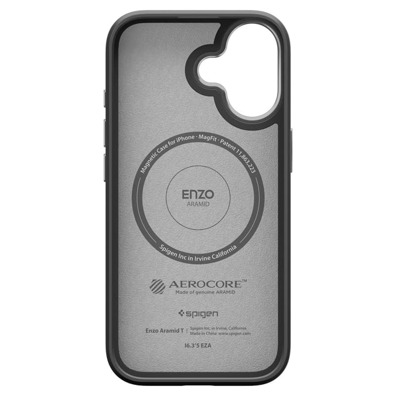 Spigen Enzo Aramid T Mag MagSafe - Case for iPhone 17 (Black/Silver)   4