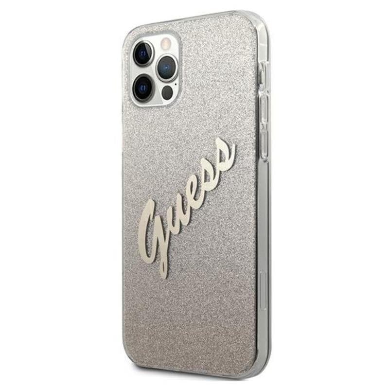 Guess Glitter Gradient Script - Case for iPhone 12 Pro Max (Gold) 2