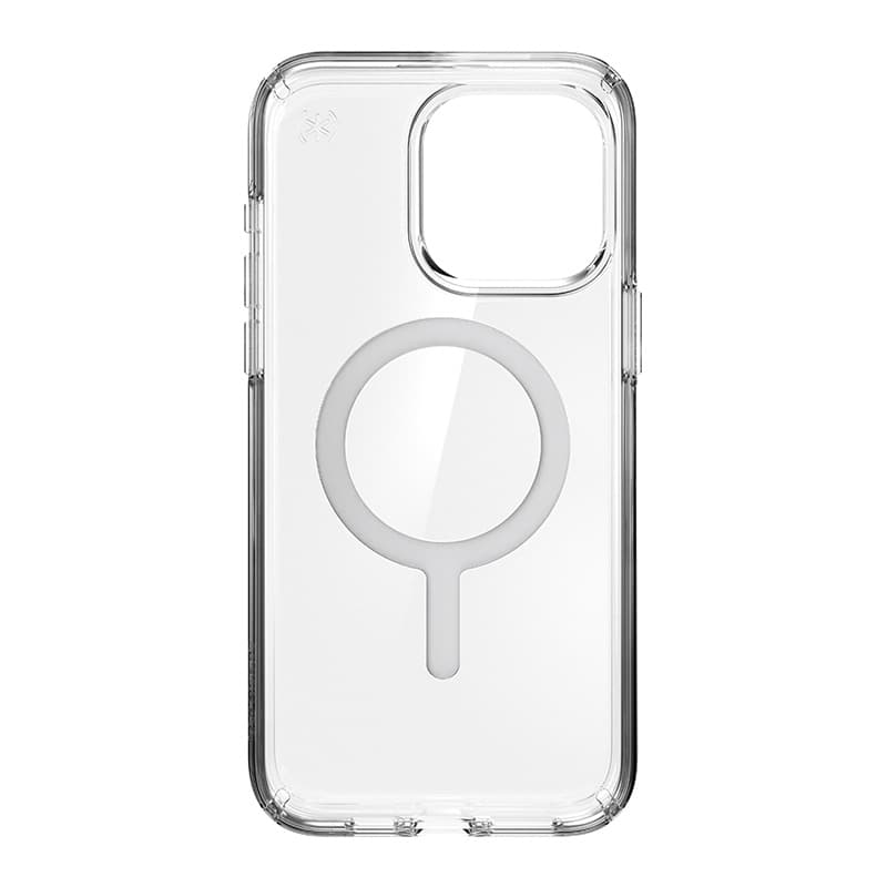 Speck Presidio Perfect-Clear MagSafe - iPhone 15 Pro Max Case (Clear / Chrome Finish / Serene Silver) 5