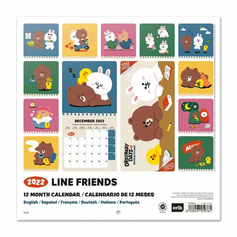 Line Friends - Calendar 2022 30x30cm 2