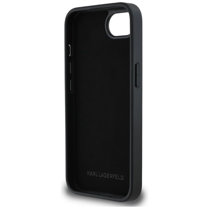 Karl Lagerfeld Fixed Glitter Karl & Choupette Heads Metal Pin - Case for iPhone 16e (black) 7
