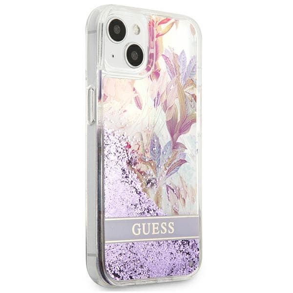Guess Liquid Glitter Flower – Cover for iPhone 13 mini (Purple) 4