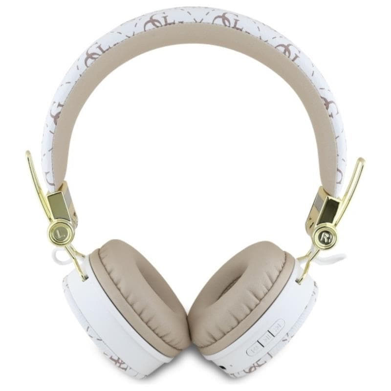 Guess 4G Triangle Round Shape - Wireless Over-Ear Bluetooth ENC Headphones (White) 3