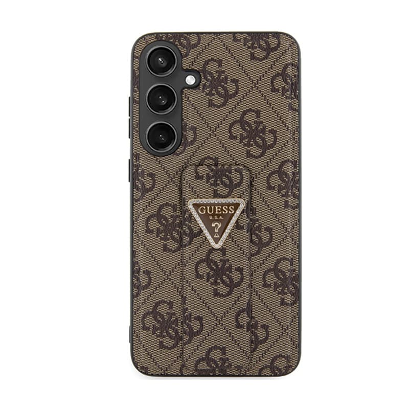 Guess Grip Stand 4G Triangle Strass Logo - Case Samsung Galaxy S24 (Brown) 3