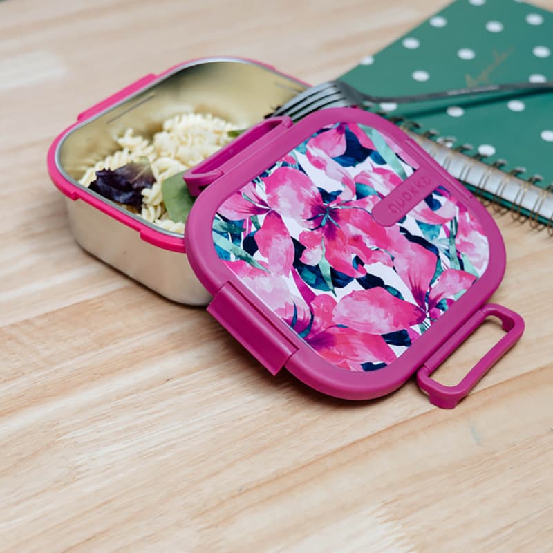 Quokka Kai - Stainless Steel Food Container/Lunchbox (Pink Bloom) 2