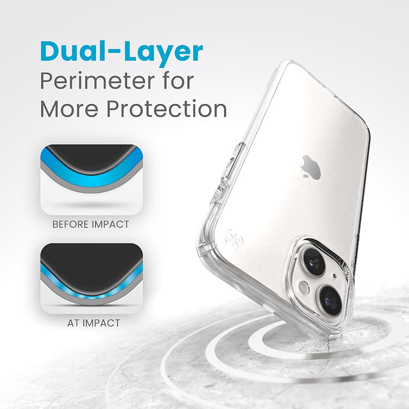 Speck Presidio Perfect-Clear - iPhone 15 Plus / iPhone 14 Plus Case (Clear) 8