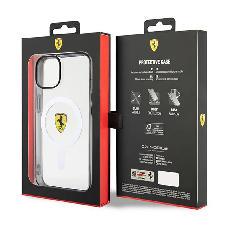 Ferrari Outline Magsafe - Case for iPhone 14 Plus (Transparent) 8