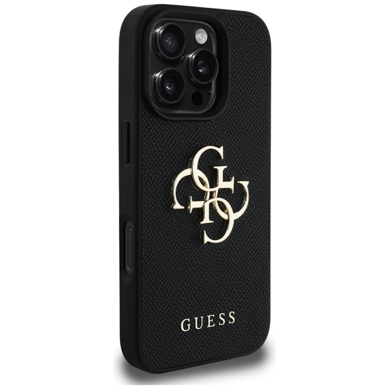 Guess Grained Big 4G Logo Small Classic Logo - Case for iPhone 16 Pro Max (black) 4