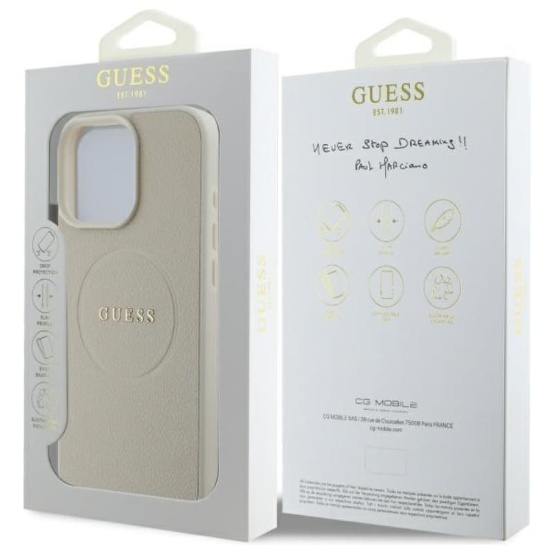 Guess Grained Ring MagSafe - Case for iPhone 16 Pro Max (beige) 8