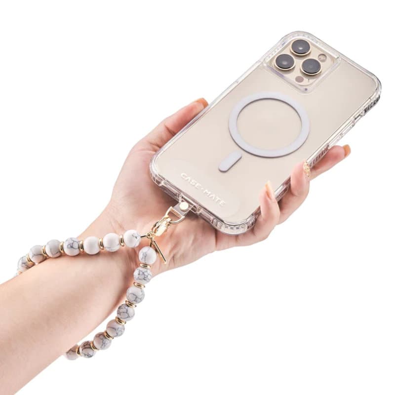Case-Mate Beaded Phone Wristlet - Universal phone lanyard (White Marble) 3