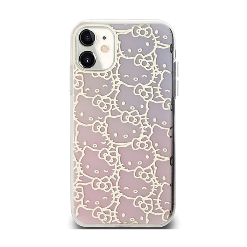 Hello Kitty IML Gradient Electrop Crowded Kitty Head - iPhone 11 Case (pink) 3
