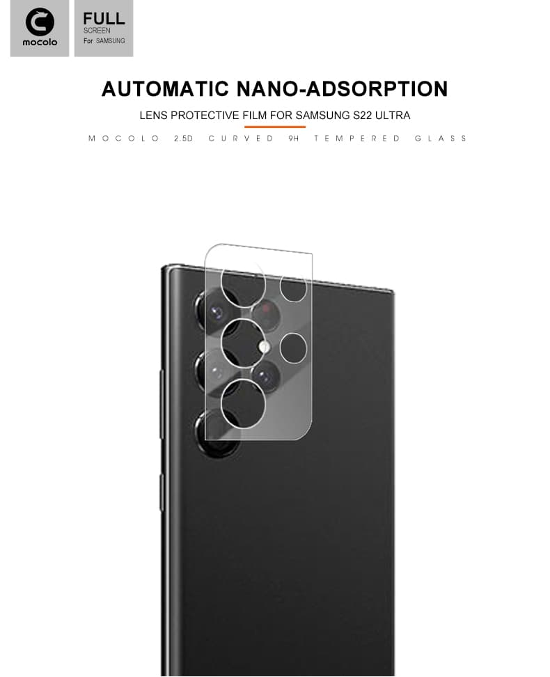 Mocolo Silk Camera Lens Glass - Protective Glass for Samsung Galaxy S22 Ultra camera lens 7