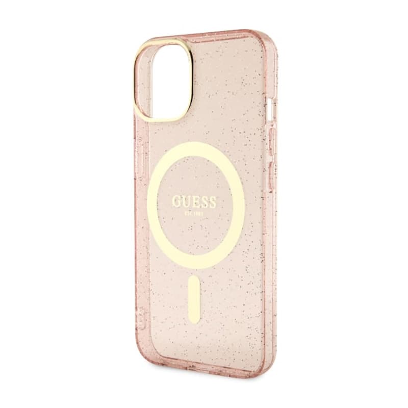 Guess Glitter Gold MagSafe - Case for iPhone 14 Plus (Pink) 6