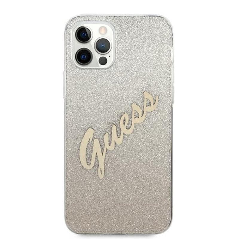 Guess Glitter Gradient Script - Case for iPhone 12 Pro Max (Gold) 3