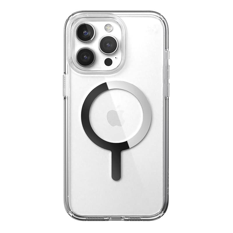 Speck Presidio Perfect-Clear MagSafe - iPhone 15 Pro Max Case (Clear / Chrome Finish / Serene Silver) 6
