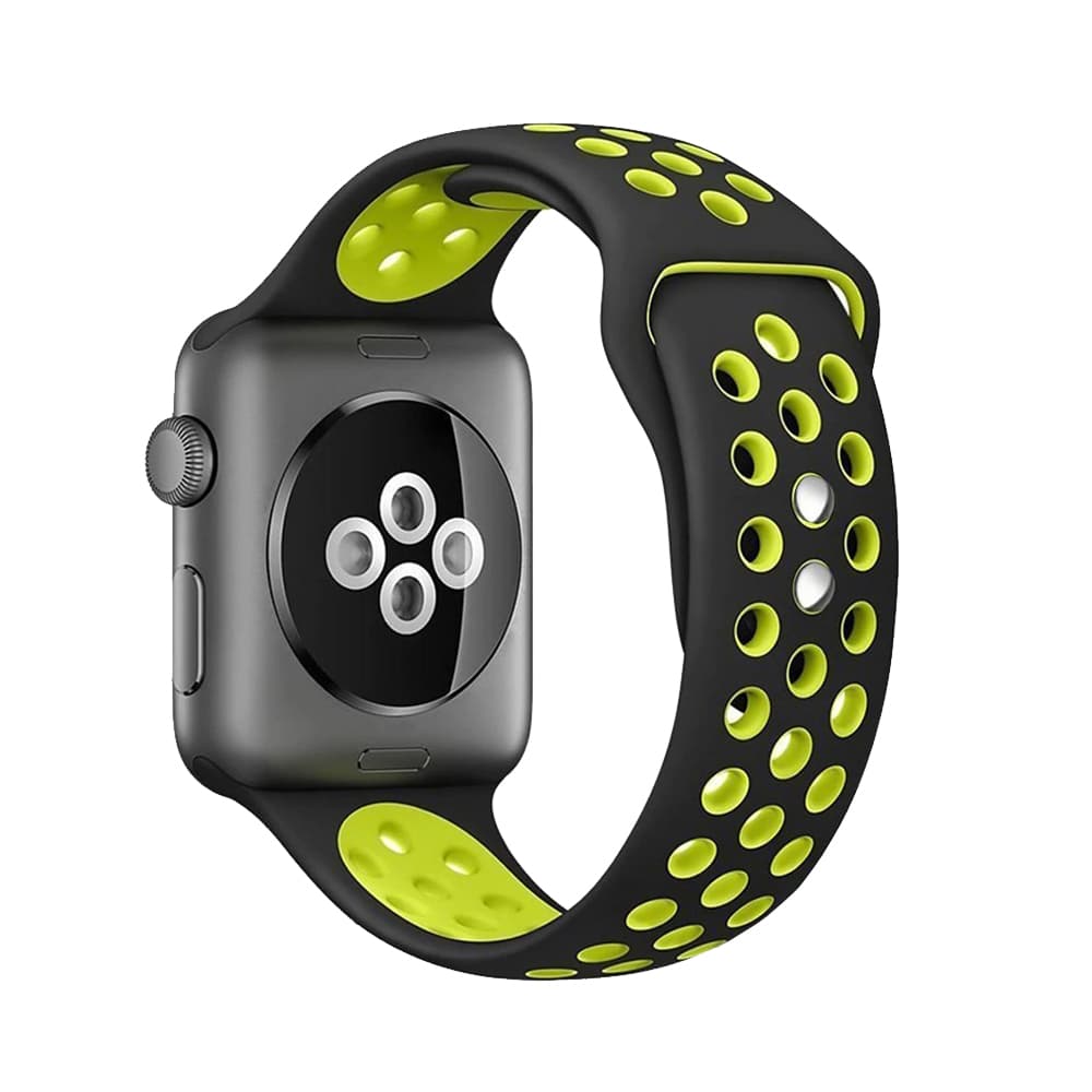 Crong Duo Sport - Apple Watch Band 38/40/41/42 mm (Black/Lime) 6