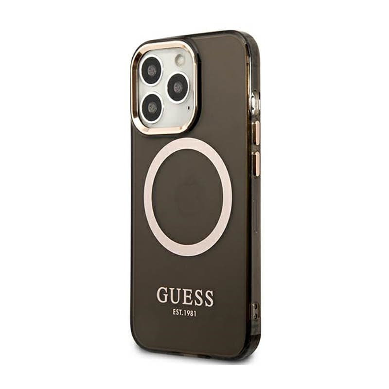 Guess Gold Outline Translucent MagSafe - Case for iPhone 13 Pro Max (Black) 2