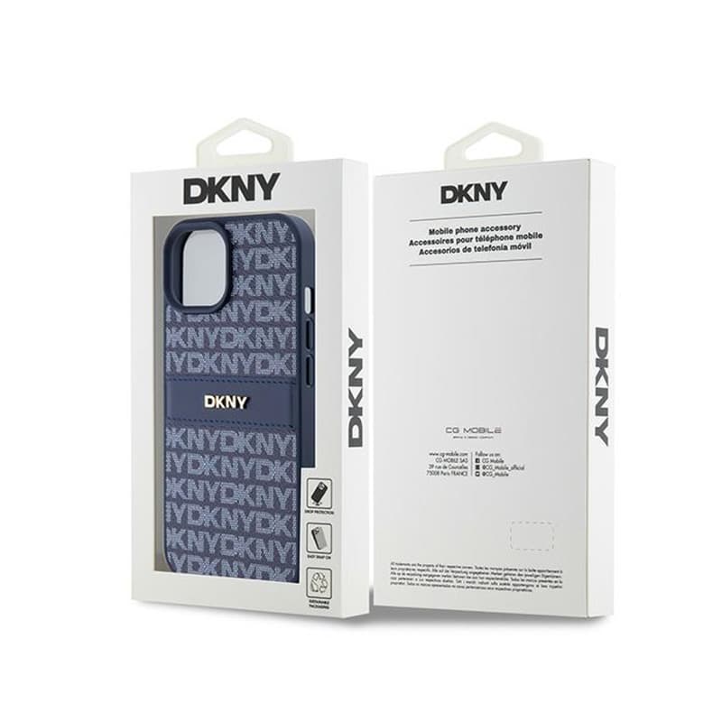 DKNY Leather Mono Stripe & Metal Logo - Case for iPhone 15 / 14 / 13 (blue) 8