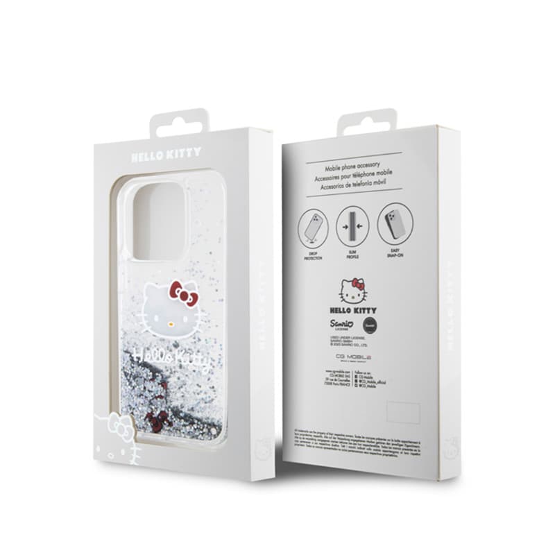 Hello Kitty Liquid Glitter Charms Kitty Head - iPhone 14 Pro Max case (silver) 8