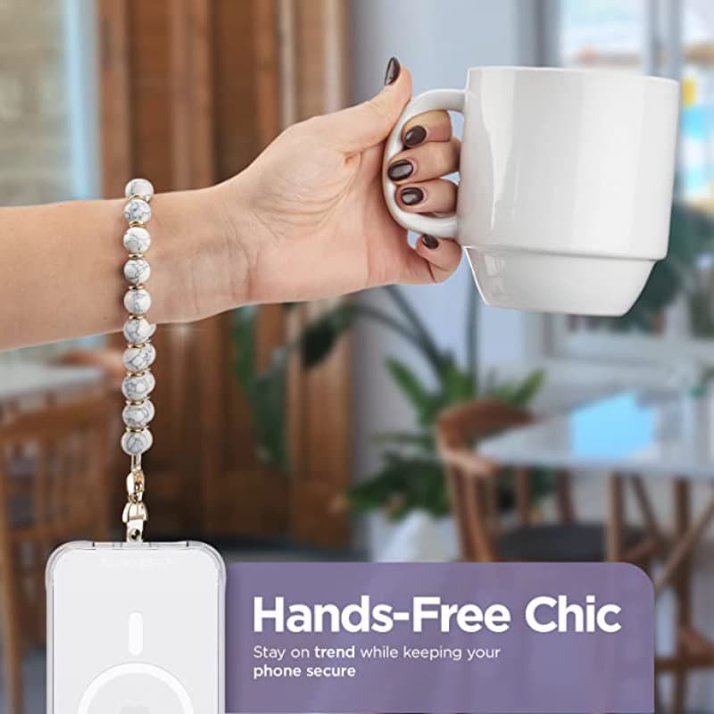 Case-Mate Beaded Phone Wristlet - Universal phone lanyard (White Marble) 4