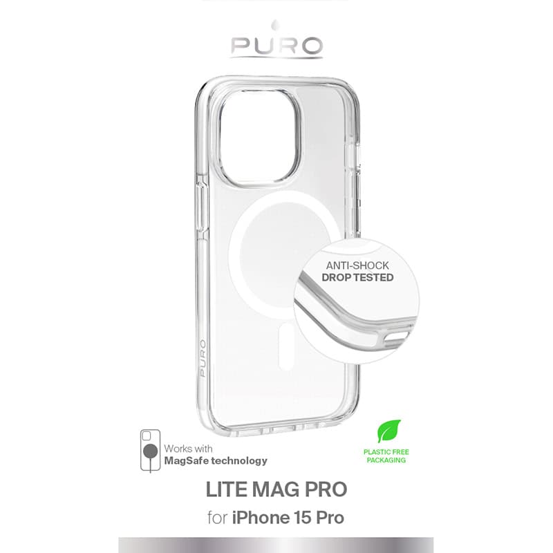 PURO LITEMAG PRO - Case for iPhone 15 Pro MagSafe (Transparent) 4