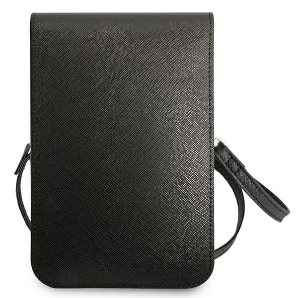 Guess Wallet Saffiano Triangle Logo Phone Bag (Black) 5