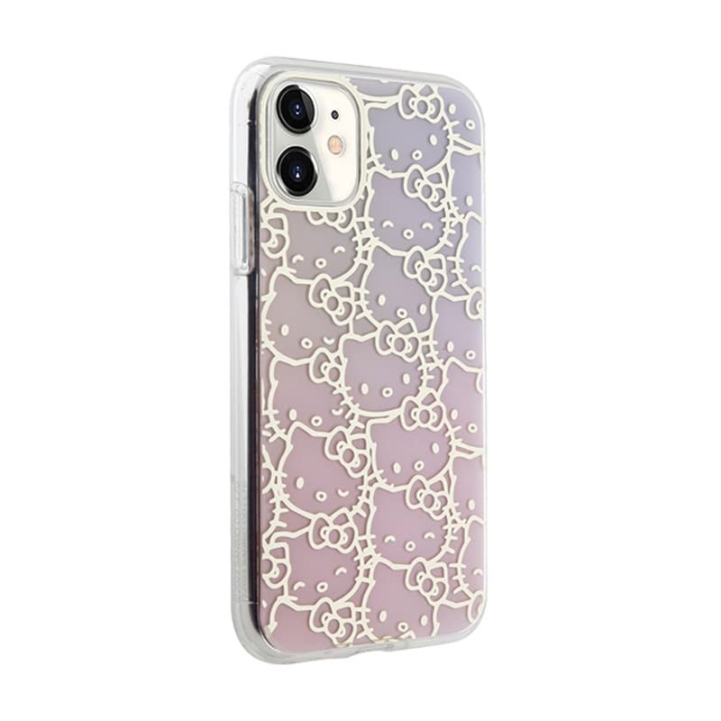 Hello Kitty IML Gradient Electrop Crowded Kitty Head - iPhone 11 Case (pink) 4