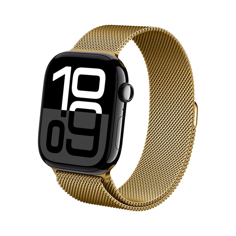 Crong Milano Steel - Stainless Steel Strap for Apple Watch 38/40/41/42 mm (Gold) 4