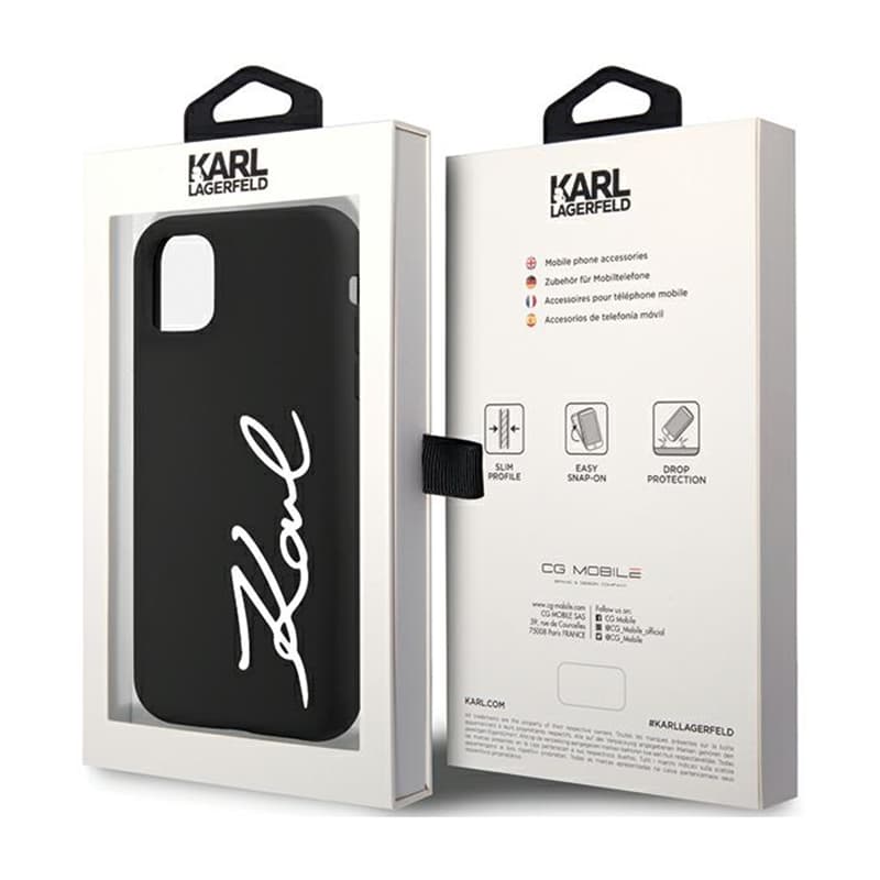 Karl Lagerfeld Silicone Signature - Case for iPhone 11 (Black) 8