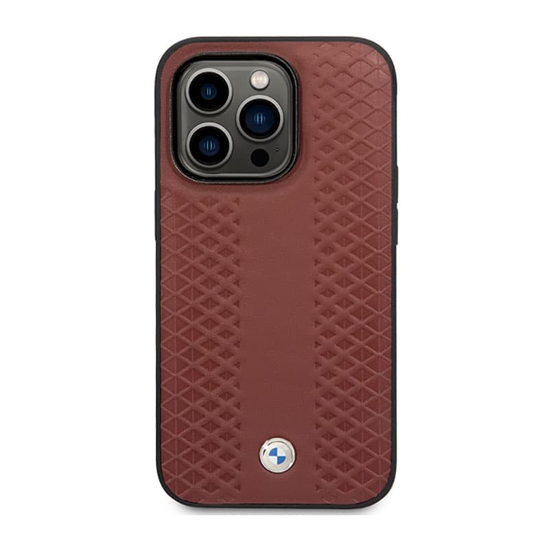 BMW Leather Diamond Pattern - Case for iPhone 14 Pro Max (Burgundian) 3