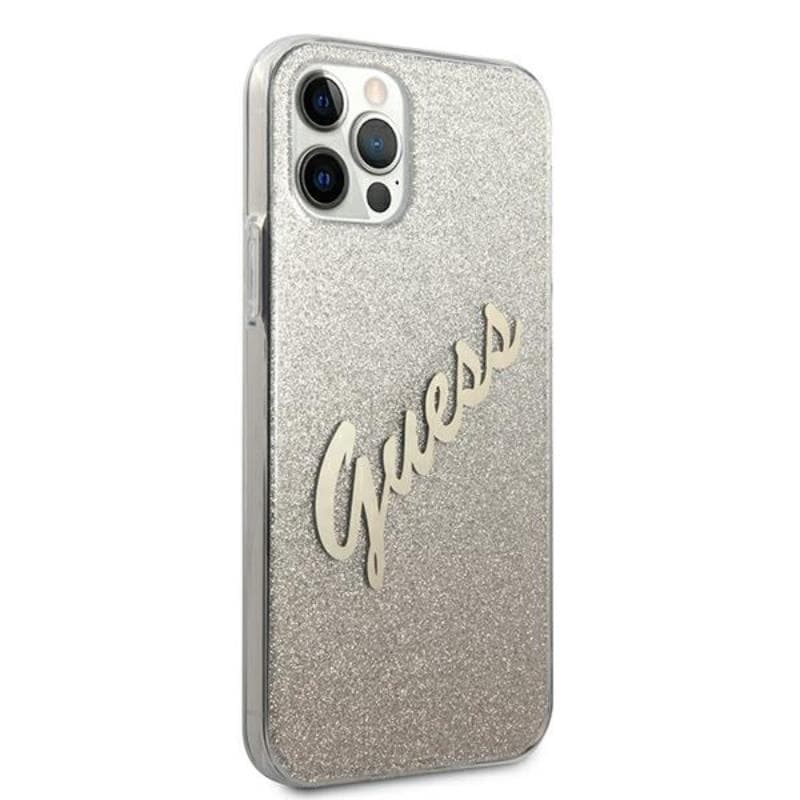 Guess Glitter Gradient Script - Case for iPhone 12 Pro Max (Gold) 4