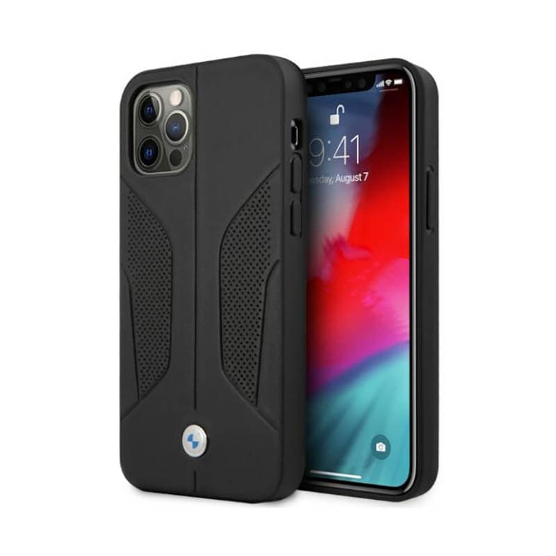 BMW Leather Perforate Sides - Case for iPhone 12 / iPhone 12 Pro (Black) 1