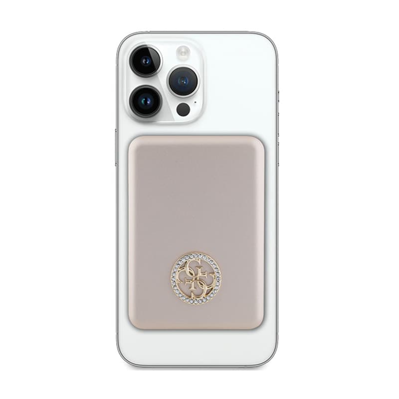Guess 4G Strassed Metal Logo MagSafe - Power Bank inductive 5000 mAh 15W MagSafe (gold) 2