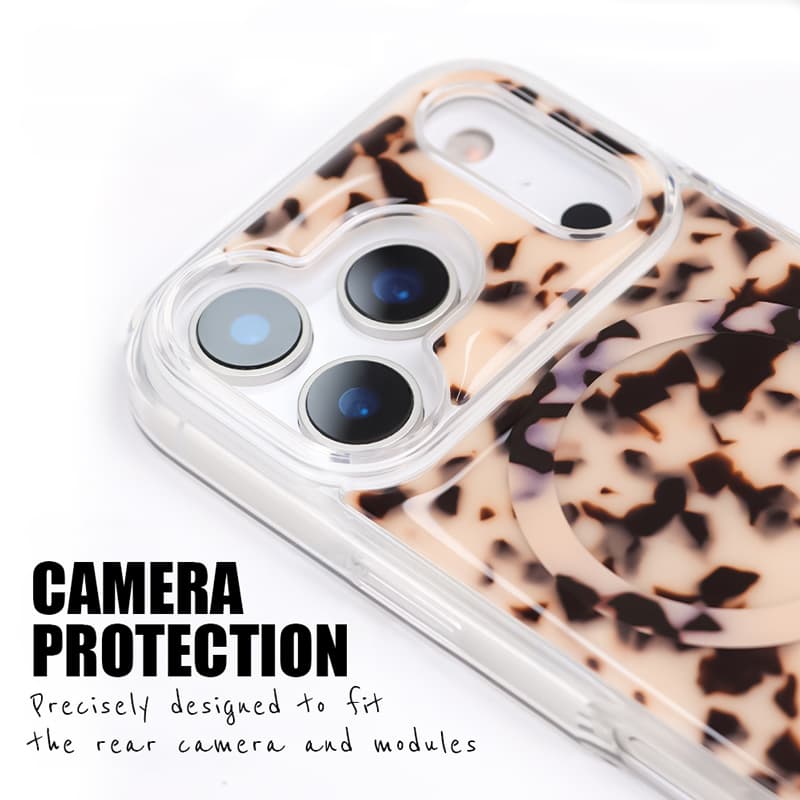 Crong Deluxe MAG Cover - iPhone 17 Pro MagSafe Case (Blonde Tortoise) 5